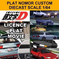 Custom initial vehicle number plate d scan 1 hot diecast64/ kaidoMiniGT