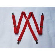 MERAH Adult Suspenders X-Shaped Red Adjustable FrogTALI jojonTALI