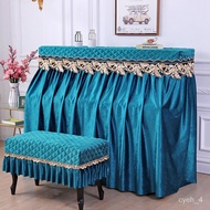 🚓Piano Cover Full Cover European Cotton Simple Velvet Piano Cover Piano Stool Cover Thickened Medium Open Piano Cover Du