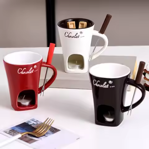 Chocolate fondue M UG fondue set fondue ceramic melting cup butter heater heating tea light melting 
