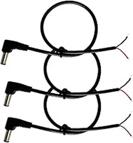 Elbow Connector DC Power Extension Cable, 12V Male Barrel Jack Plug to Bare Wire Open End Repair Cab