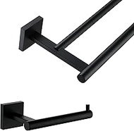 20 Inch Double Towel Bars Bathroom Towel Rails Toilet Paper Holder Roll Paper Holder Matte Black B50