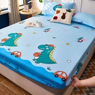 Cartoon 3 In 1 Bedsheet Fitted Bed Sheet Cute Mattress Protector Cover King Queen Single Size Bed Sheet Set with 2 Pillowcase