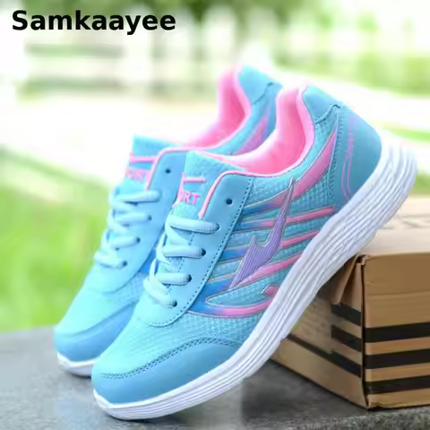 Size 35-40 Womens Sneakers Spring Autumn Female Mesh Zapatillas Mujer Vulcanize Shoes Lace-Up Letter