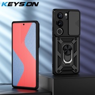 KEYSION เคสโทรศัพท์เกราะกันกระแทก V29เคสสำหรับ VIVO ขนาด5G V29e 5G ขาตั้งโทรศัพท์ป้องกันเลนส์กล้องสไ