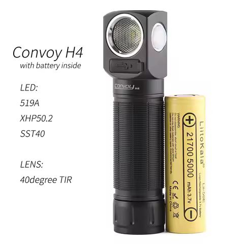 Convoy H4 SST40 519A XHP50.2 B35AM Multifunctional Flashlight Headlamp,21700 flashlight ,torch,type-