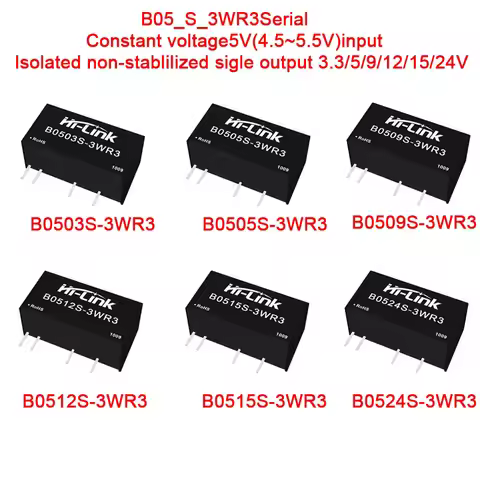 5Pcs/1pc 4.5~5.5V Hi-Link 3W 3.3V/5V/9V/12V/15V/24V B0503S-3WR3 B0505S-3WR3 B0512S-3WR3 B0524S-3WR3 