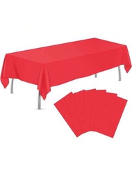 1包塑料桌布54" x 108"，一次性長方形桌布，塑料桌布適用於派對