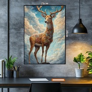 Digital art deer art paper poster size 21x30 includes lamination