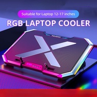 Gaming RGB Laptop Cooler Q8 USB Mute Adjustable Notebook Cooling Pad Super 6 LED Fans Powerful Air Flow Portable Stand