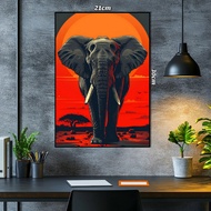 Digital art elephant art paper poster size 21x30 includes lamination
