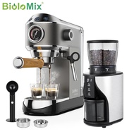 Replete BioloMix 20บาร์เครื่องชงกาแฟผงกึ่งอัตโนมัติพร้อมเครื่องทำฟองนมสำหรับเอสเพรสโซ่คาปูชิโน่ลาเต้และมอคค่า