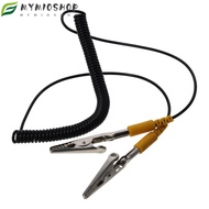 MIOSHOP Anti-Static ESD Grounding Cable, 2mm PU,Metal Coiled Cord, Durable Male-to-Female Polyuretha