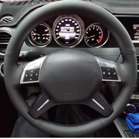 Steering Wheel Cover Faux Leather For Mercedes Benz Class W204 W463 X166 W166 2011-2015 Braiding Cov