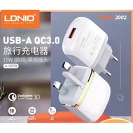 iPhone Fast charger LDNIO A1307Q QC3.0 UK/EU plug 1USB Port 18W FAST CHARGER