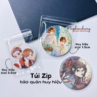 SET 2 - Badge Protective Zip Bag - Badge Zip Bag - Badge Sleeve