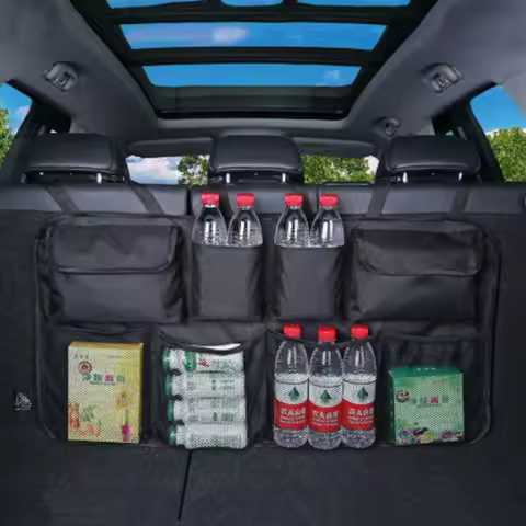 Car Trunk Organizer Universal Adjustable Backseat Storage Bag Net High Capacity Hanging Organizers f