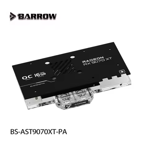 Barrow GPU Water Block for ASUS Prime/TUF GAMING RX 9070 XT OC Edition Video Card Copper Radiator wi