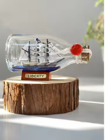 Black Pearl Pirates Of The Caribbean Boat Ship In The Bottle Boat In The Glass Drifting Bottle Creat