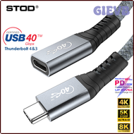 GIEVB Thunderbolt 3 Extension Cable Thunderbolt 4 Type C 40Gbps USB-C Male To Female Monitor DP Video Dock Station USB4 Extend Cord QIOFD