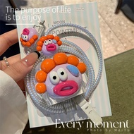 UNGU Cute purple fried fur 黛Charger Protector 18w & 20w Cartoon Cable Protector Iphone Charger Head 