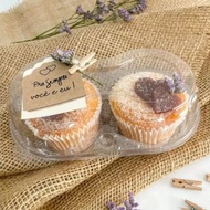 RORA - (10 Pcs) Single / Double Cup Cake Reusable Plastic Box l Cupcake Holder container