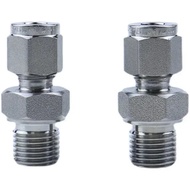 G1/8-1" BSPP Male x 3-22mm Tube Double Ferrule Compression Union | 316L Stainless Steel Pipe Fitting