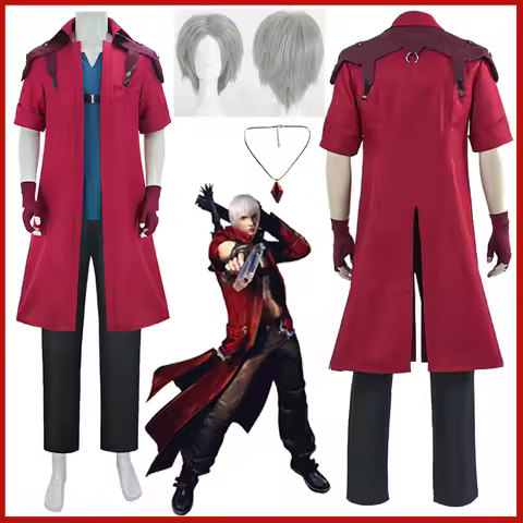 Devil May Cry 5 Dante Cosplay Costume Game DMC 5 Dante Wig Windbreaker Gloves Top Pants Disguise Sui