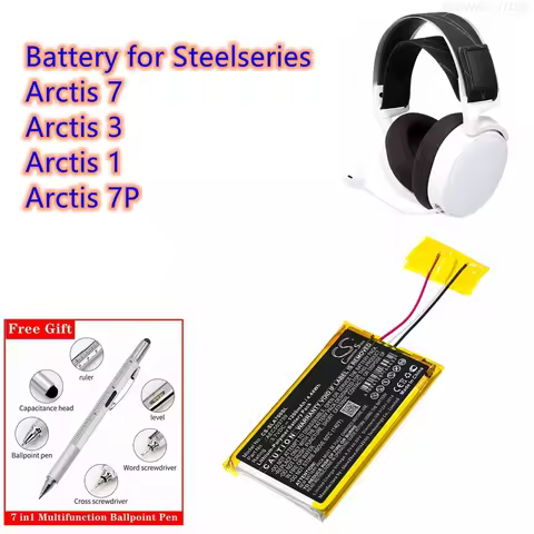Wireless Headset Battery 3.7V/1200mAh AEC503759 for Steelseries Arctis 7, Arctis 3, Arctis 1, Arctis