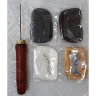 DIY Shoe Repair Shoe Needle Sewing Awl Jarum Jahit Kasut & 1.0mm Wax Thread Benang Lilin Jahit Tapak