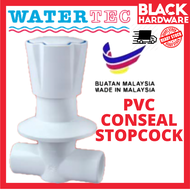 BLACK HARDWARE Watertec 1/2 Water pipe Bathroom Faucet concealed Pvc Plastic Shower  Stopcock Valve Paip Pili Air 墙式水 阀门