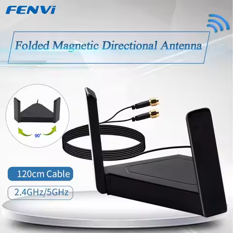 FENVI Antenna Cable Dual Band 2.4G/5GHz For PCI-E Desktop WiFi Adapter RP SMA External Rotating Magn