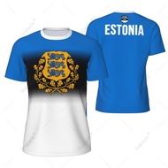 Sports Mesh T-shirt Estonia Flag For Running Bike Soccer Tennis Football Fitness Tees 3D Printed Cus