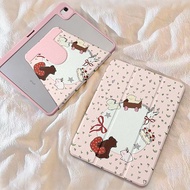 เคส iPad Air5 Air6 Gen10 ที่ใส่ปากกา กระต่ายโบว์ริบบิ้น เคสiPadหมุน 360° Gen11 Air7