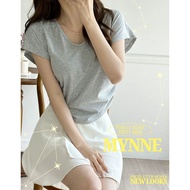 [MYNNE] Side Shirred Batwing Short Sleeve Top