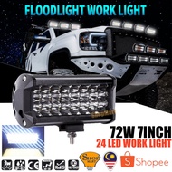 7INCH 24 LED 72W Car Fog Lamp Sportlight Work Light Bar Spot Lights Bulb DRL Daylight Lampu Kereta