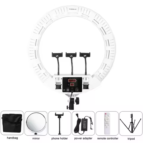 100w Ring Light Professional 22inch Bi-color Dimmable Yidoblo FD-640II Ring Lamp with Tripod Photo S
