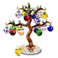 Crystal Art Apple Tree Ornaments Apples Glass Fengshui Crafts Home Decor Figurines Christmas Gift So