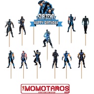 Sub Zero Mortal Kombat cake Topper set