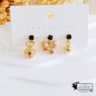 316L Medical Steel Needle Bell Ball Ribbon Bow Fine Lock Earrings Ear Bone Single Price Artis B241 0