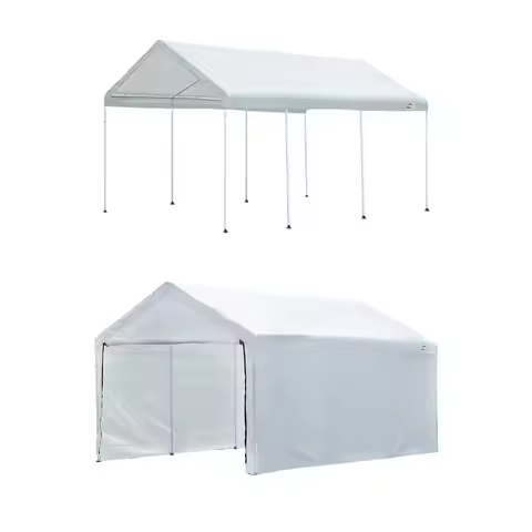 10' X 20' Max AP Large Portable Garage 2in1 Kit Heavy-Duty Steel Frame Outdoor Canopy, Gazebo, or Ca
