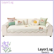 LAYOR Sofa Seat Mat, Cartoon Dog Anti-scratch Sofa Protective Cover,  Breathable Ice Silk Non-slip C
