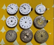 不同牌子古董手錶機芯9件