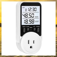 (HIMK) Watt Meter Plug-in Socket Power Meter Wide Range Backlit Large Display Electricity Usage Moni