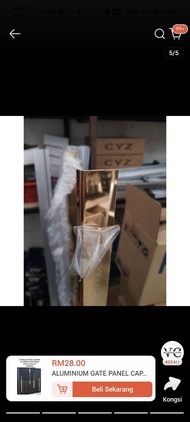 ALUMINIUM GATE PANEL CAPPING STAINLESS STEEL (BA)MIRROR/10MM×40MM×1.0MM×4FT[VCJAYA2HARDWARE]