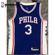 【Hot pressing】BKB N.B.A Jersey Philadelphia 76ers No.3 IVERSON Classic Jersey Sports Vest Commemorat