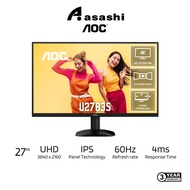 AOC U27B35 27" 4K UHD 60Hz 4ms IPS Monitor (DP 1.4x1, HDMI 2.0x2, AUX)
