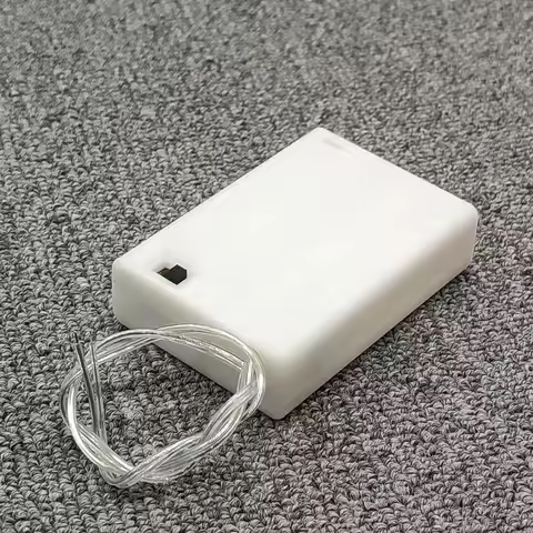AA Battery Case AA Battery Holder AA Box Case With Switch 3AA Battery Holder With Switch 4.5V White