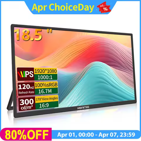 HGFRTEE 18.5inch 100Hz Portable Monitor With VESA Hole Stand PC Gaming Extended Display ADS-IPS Larg