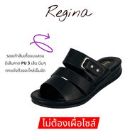 Regina รองเท้าส้นเตี้ยแบบสวม รุ่น CC239 สายเป็น PU นิ่มๆ ไม่บาดหน้าเท้า เป็นแบบเรียบ สายหลังตกแต่งด้